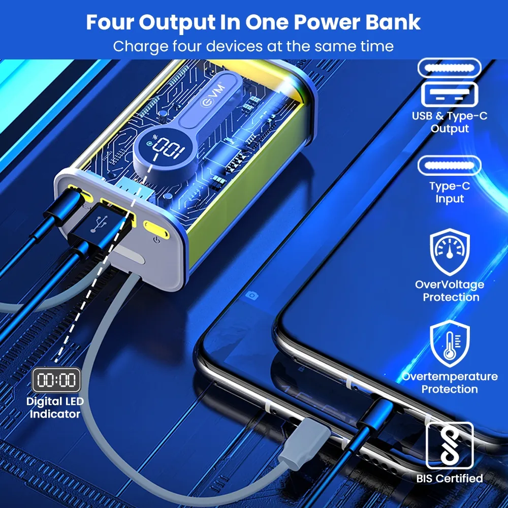 EVM EnC Power Bank 10000mAh 25W fast charging overview 3