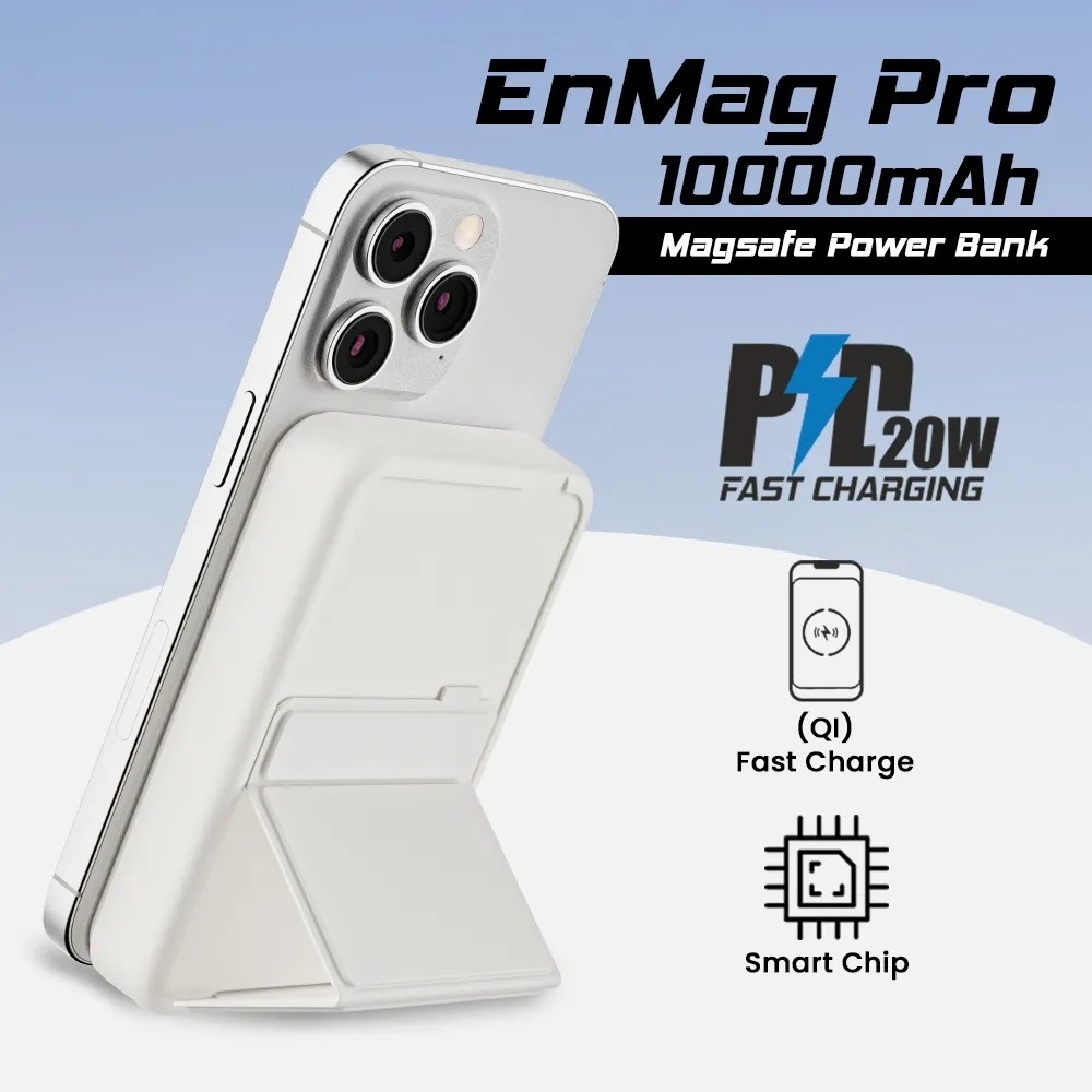 EVM EnMag Pro 10000MAH Power Bank, White overview 1