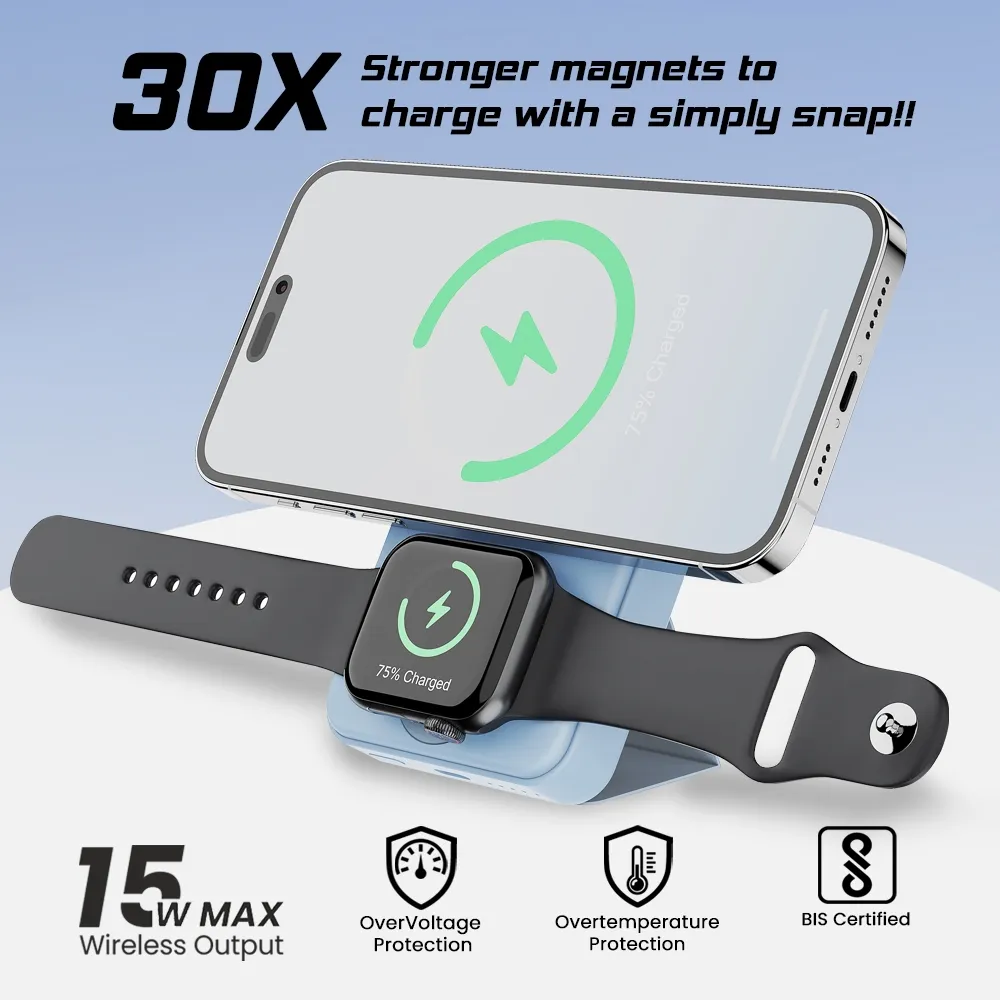 Evm EnMag Pro 10000mAh Power Bank, Blue overview 3