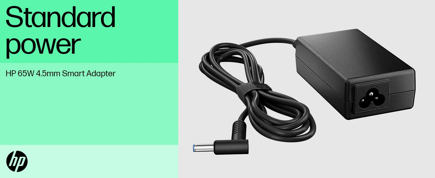 HP 65W 4.5mm Smart Adapter, 65W, AC Adapter (6H459AA) overview 1