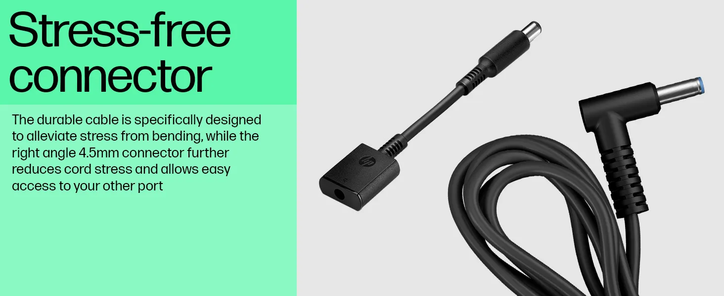 HP 65W 4.5mm Smart Adapter, 65W, AC Adapter (6H459AA) overview 2