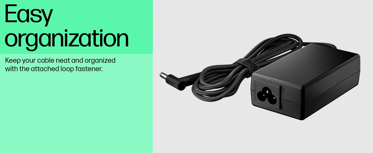 HP 65W 4.5mm Smart Adapter, 65W, AC Adapter (6H459AA) overview 3