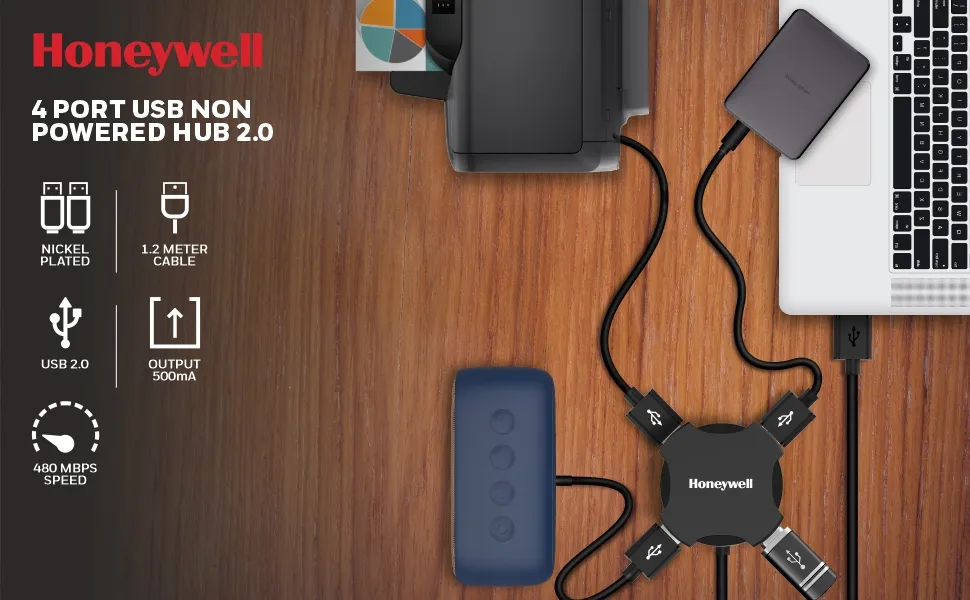 Honeywell 4 Port USB Non-Powered HUB 2.0 overview 1