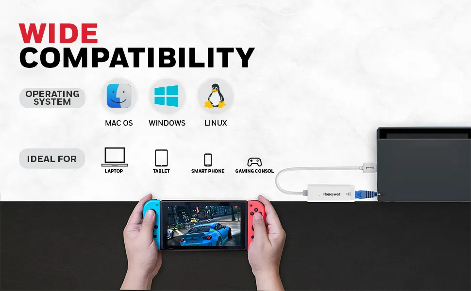 Honeywell High-Speed USB 3.1 to RJ45 Gigabit Ethernet Adapter overview 2