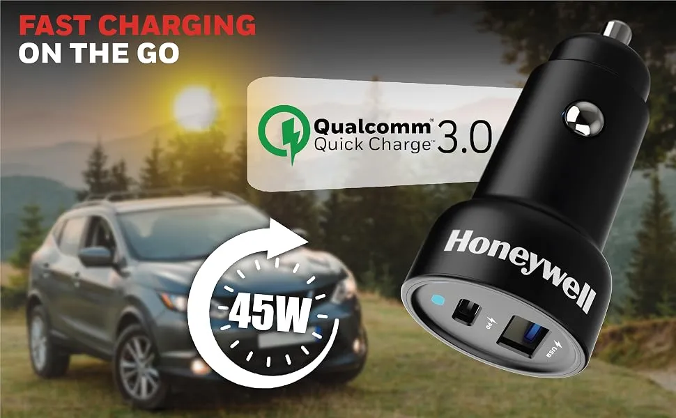 Honeywell Micro CLA 45W PD Smart Car Charger overview 1