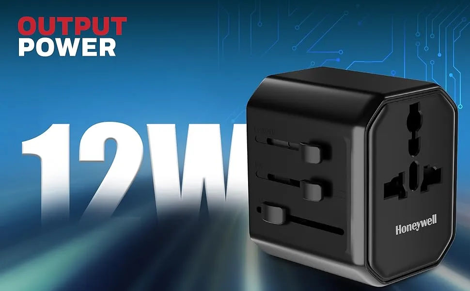 Honeywell Universal 12W Travel Adapter (Black) overview 3