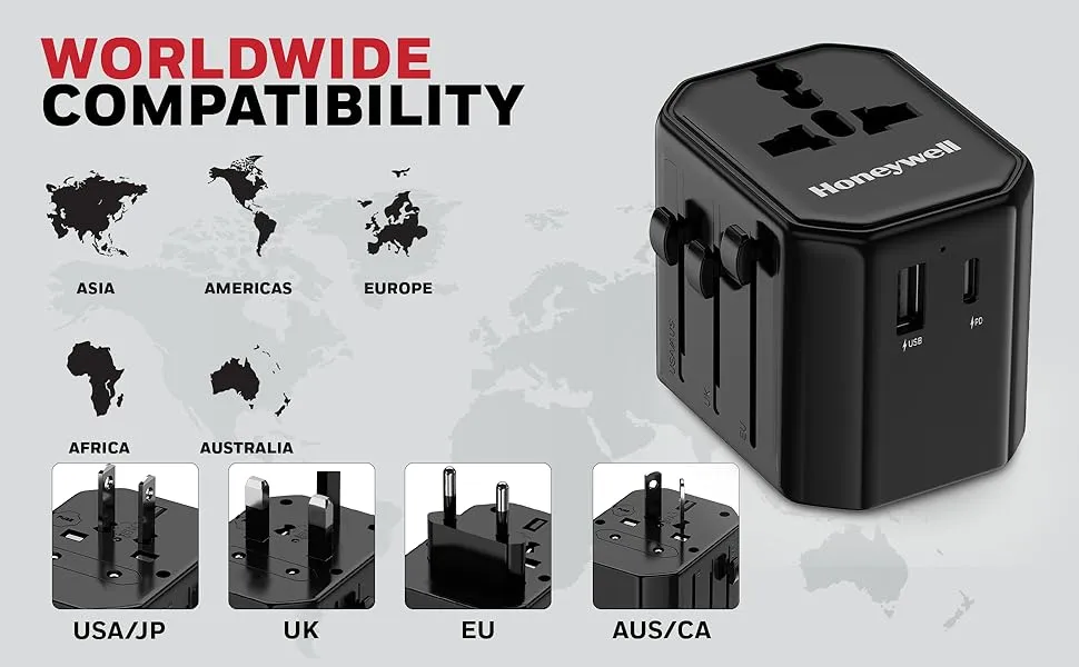 Honeywell Universal 12W Travel Adapter (Black) overview 4