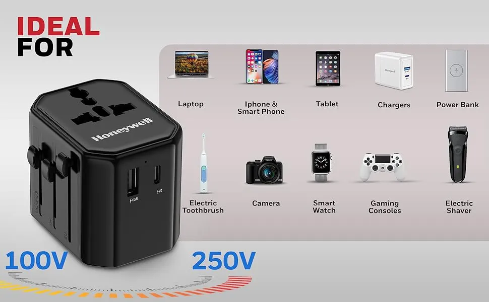 Honeywell Universal 12W Travel Adapter (Black) overview 5