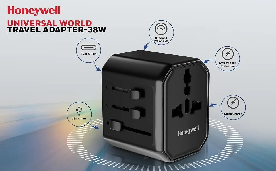 Honeywell Universal 38W Travel Adapter (Black) overview 1