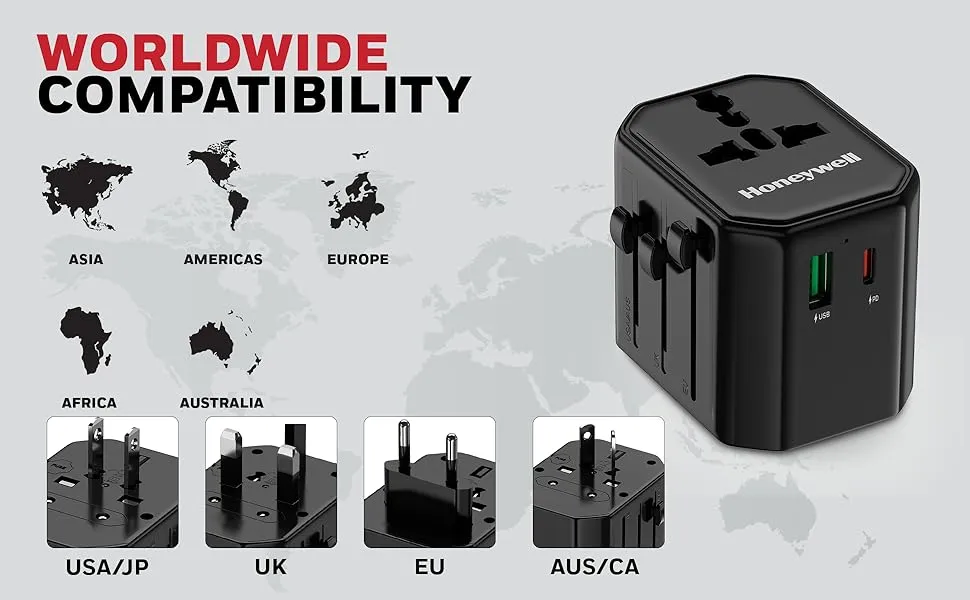 Honeywell Universal 38W Travel Adapter (Black) overview 4