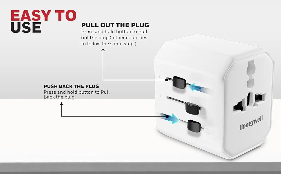 Honeywell Universal 38W Travel Adapter (White) overview 2