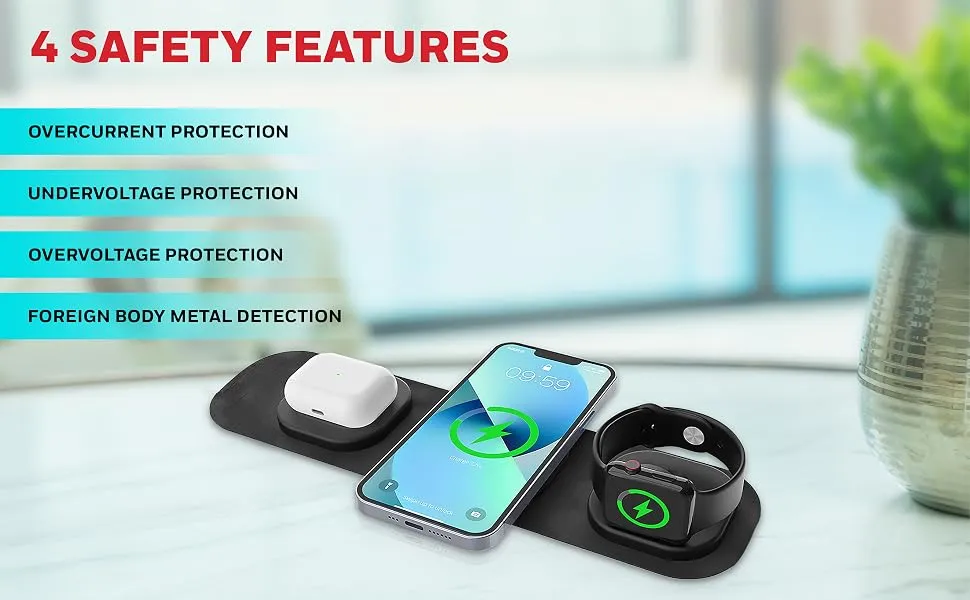Honeywell Zest Wireless 3-in-1 Foldable 23W Wireless Charger overview 2