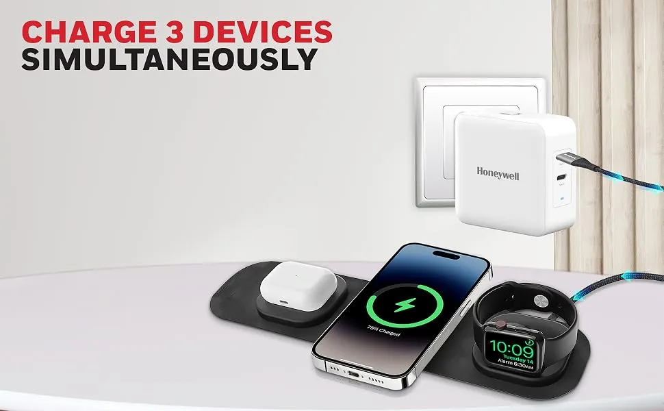 Honeywell Zest Wireless 3-in-1 Foldable 23W Wireless Charger overview 4