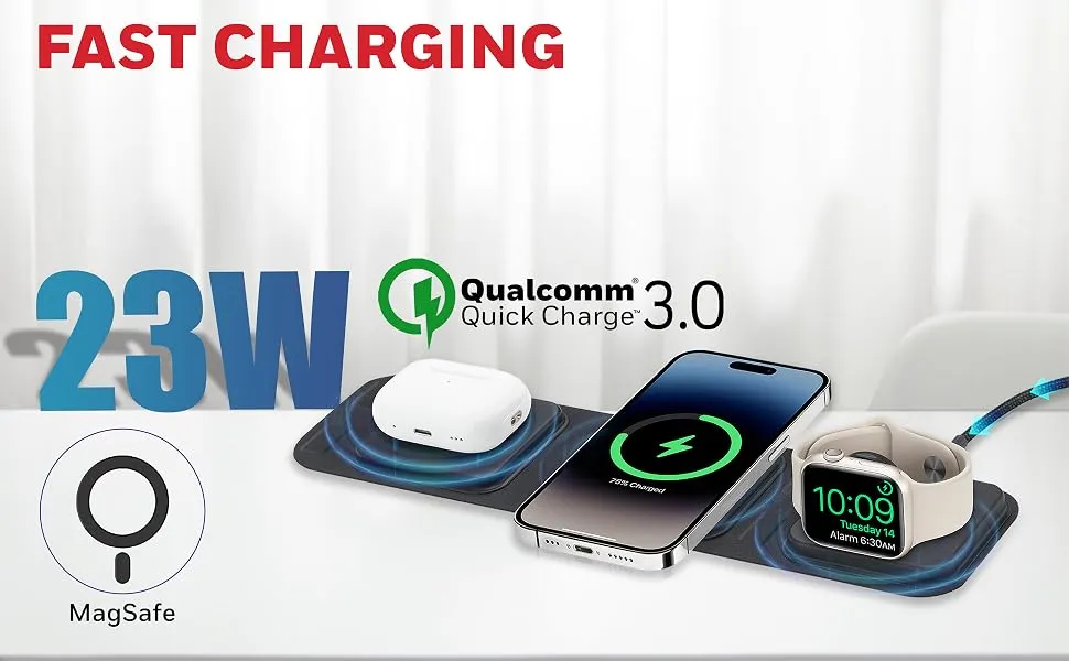 Honeywell Zest Wireless 3-in-1 Foldable 23W Wireless Charger overview 5