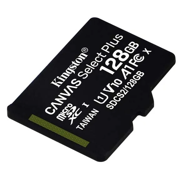 Kingston 128GB microSDHC Canvas Select Plus 100MB/s Read A1 Class 10 UHS-I Memory Card w/o Adapter