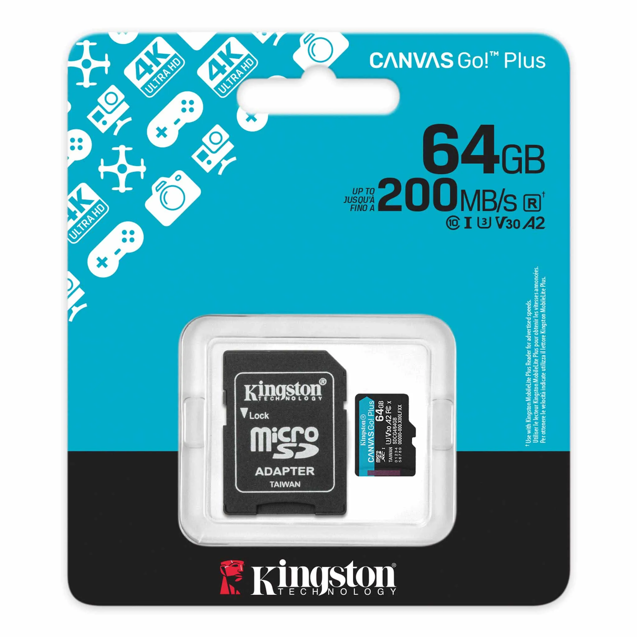 Kingston Canvas Go Plus microSD Memory Card 128GB with Adapter overview 1