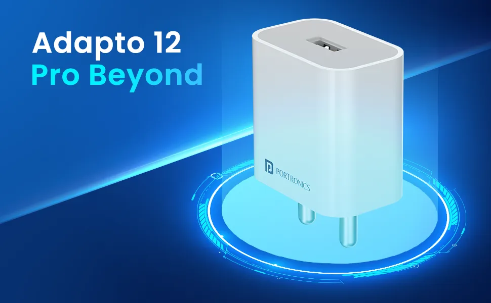 Portronics Adapto 12 2.4A 12W Fast Wall Charger (White) overview 1