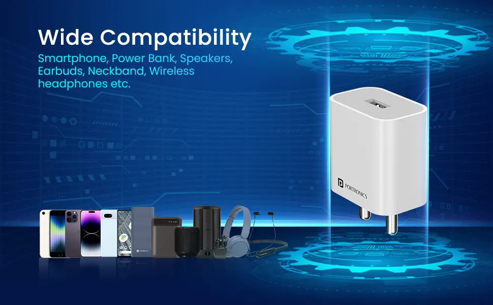Portronics Adapto 12 2.4A 12W Fast Wall Charger (White) overview 3
