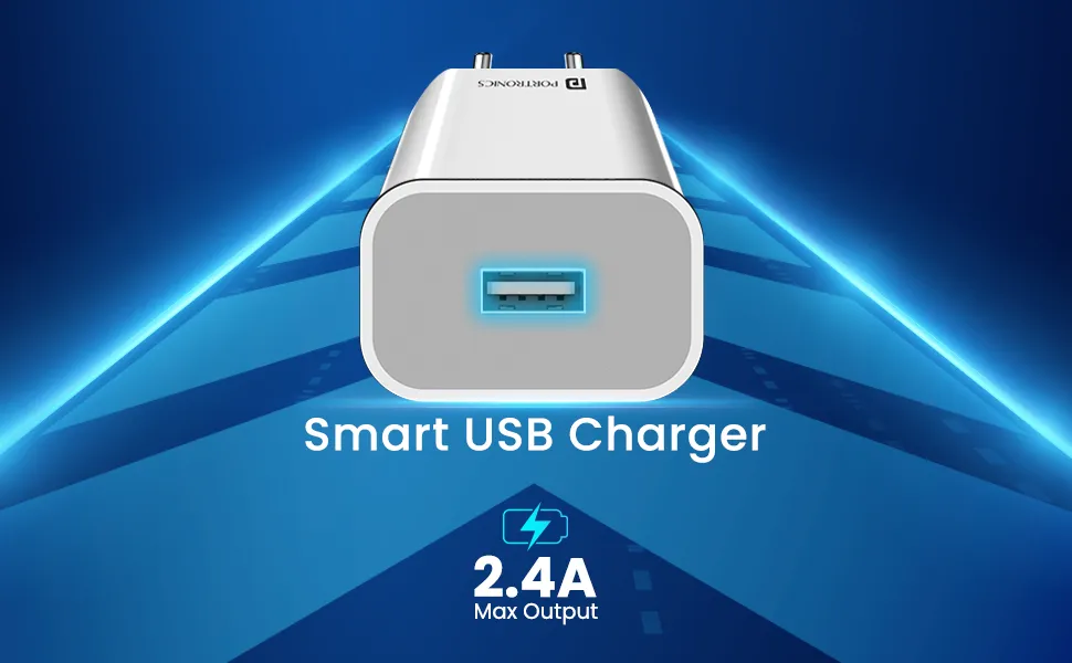 Portronics Adapto 12 2.4A 12W Fast Wall Charger (White) overview 4