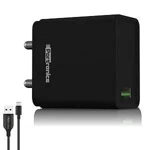 Portronics Adapto One 18W 3A Mach USB Charging Adapter (Black) overview 1