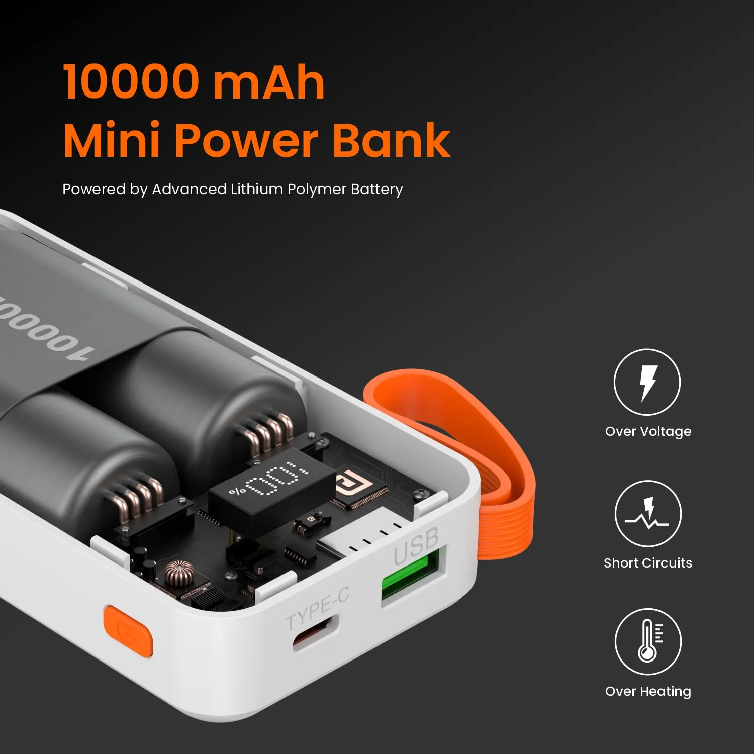 Portronics Ampbox 10K 10000 mAh Nano Power Bank (White) overview 1