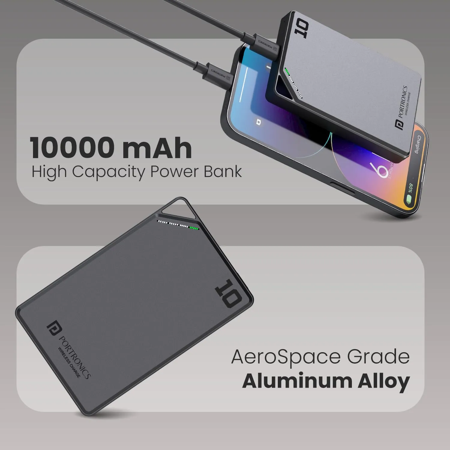 Portronics Boosty 10K 10000mAh 15W Wireless Magnetic Fast Charging Nano Powerbank overview 2