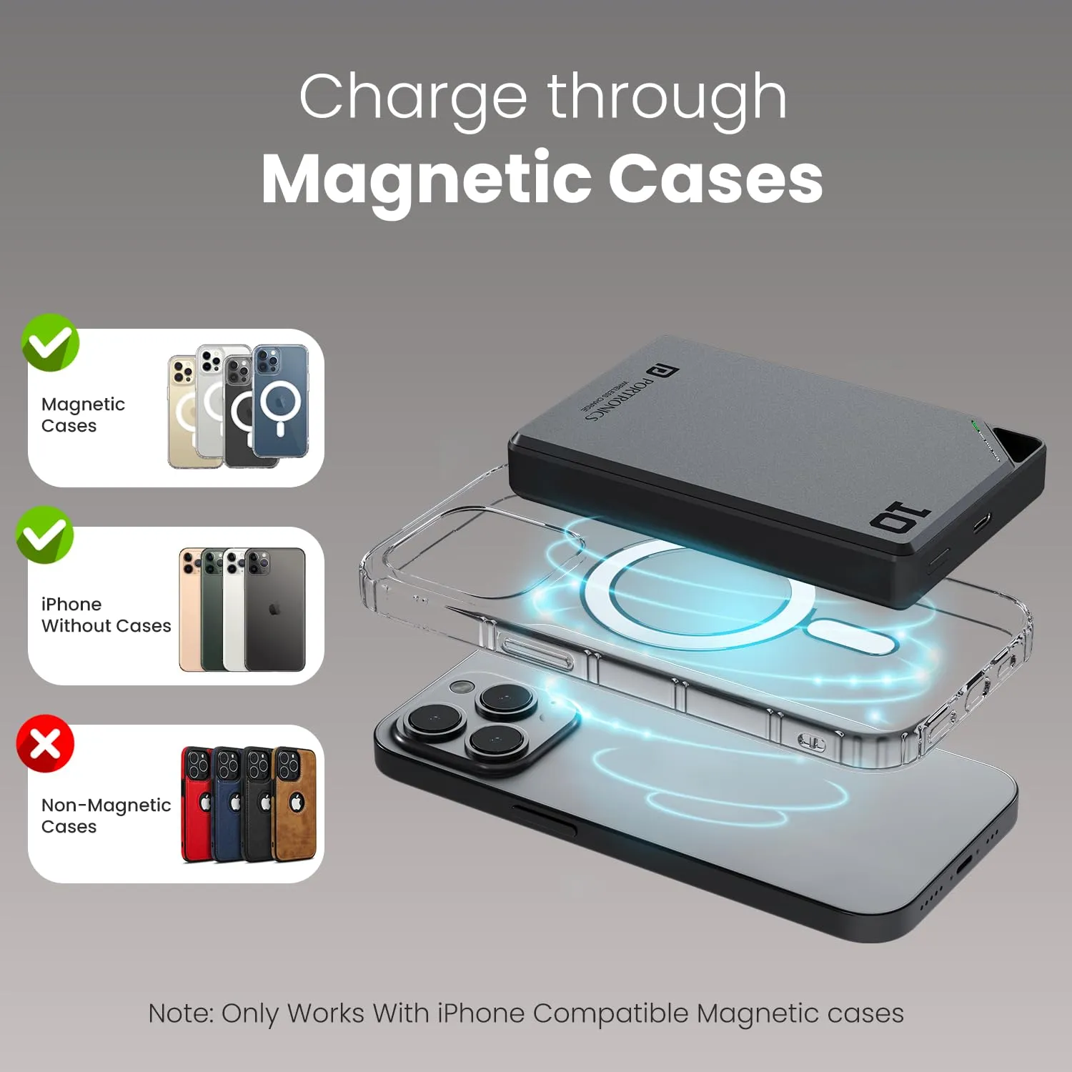 Portronics Boosty 10K 10000mAh 15W Wireless Magnetic Fast Charging Nano Powerbank overview 3