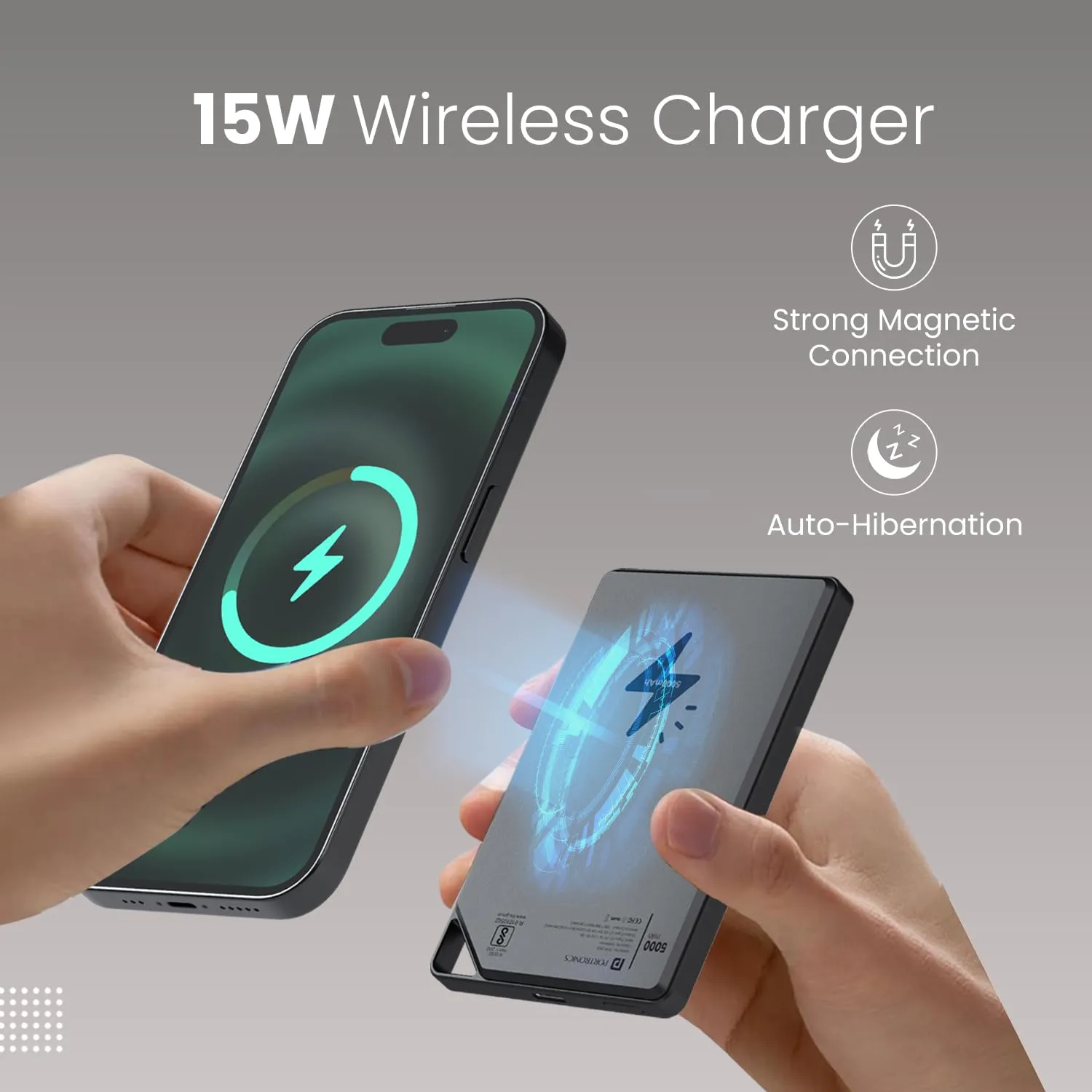 Portronics Boosty 5k 5000mAh 15W Wireless Magnetic Fast Charging Nano Powerbank overview 4