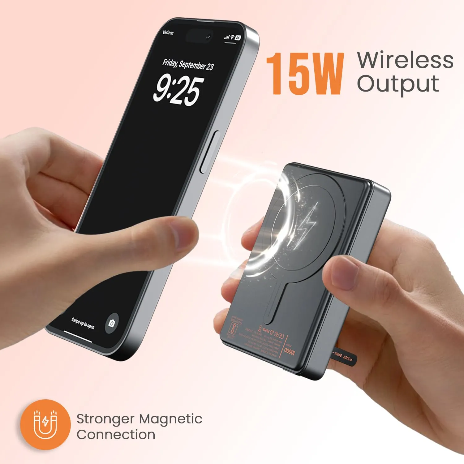 Portronics Chyro 10000mAh 15W Magnetic Wireless Fast Charging Powerbank (Black) overview 1