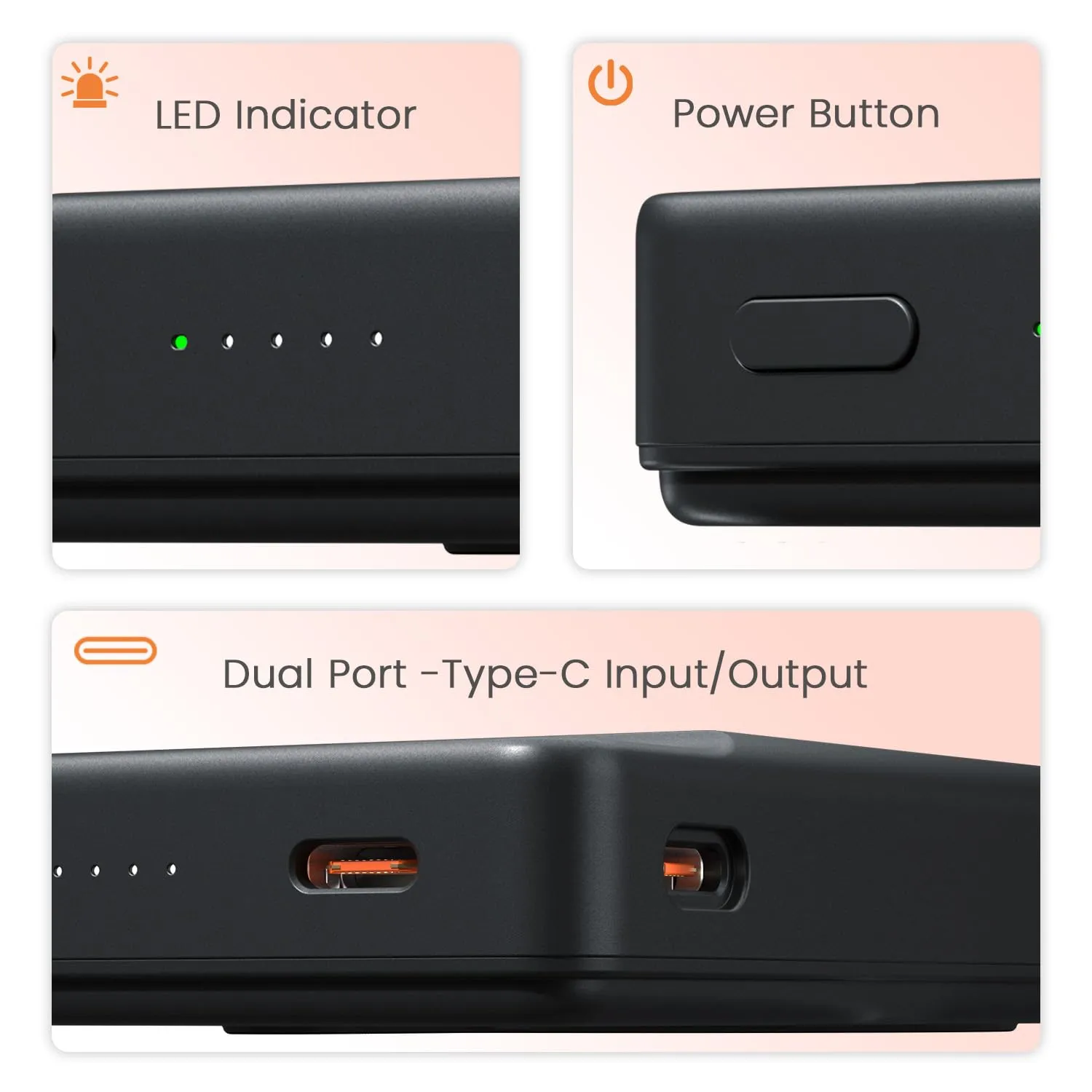 Portronics Chyro 10000mAh 15W Magnetic Wireless Fast Charging Powerbank (Black) overview 6