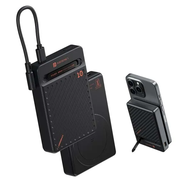 Portronics Chyro 10000mAh 15W Magnetic Wireless Fast Charging Powerbank (Black)