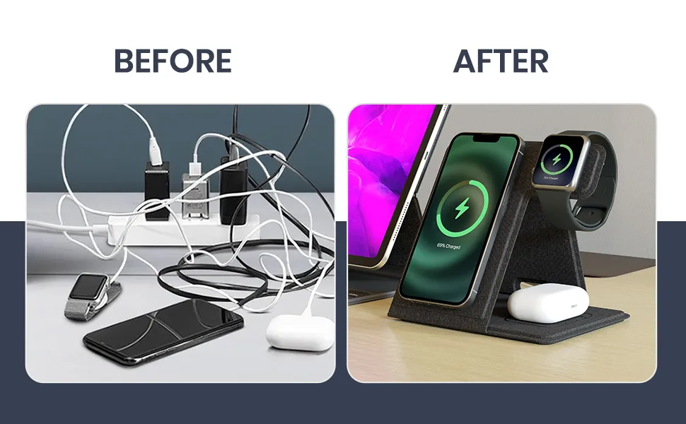 Portronics Freedom Fold 3 15W 3 in 1 Foldable MagSafe Compatible Wireless Charger overview 4