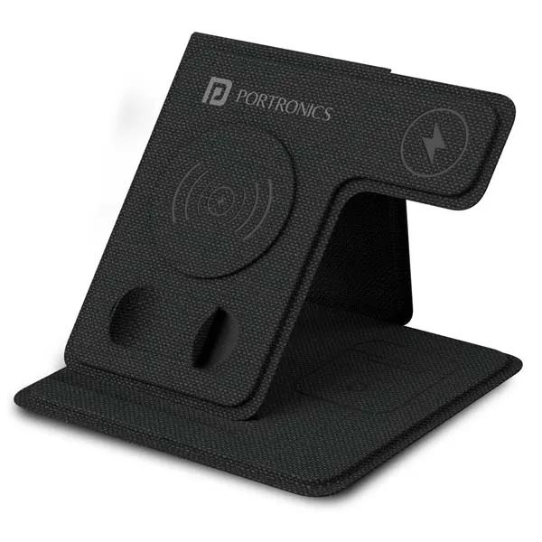 Portronics Freedom Fold 3 15W 3 in 1 Foldable MagSafe Compatible Wireless Charger
