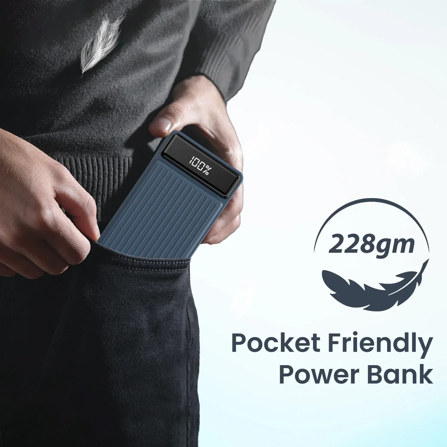 Portronics Luxcell B 10K 10000 mAh 22.5W Fast Charging Power Bank (Blue) overview 3
