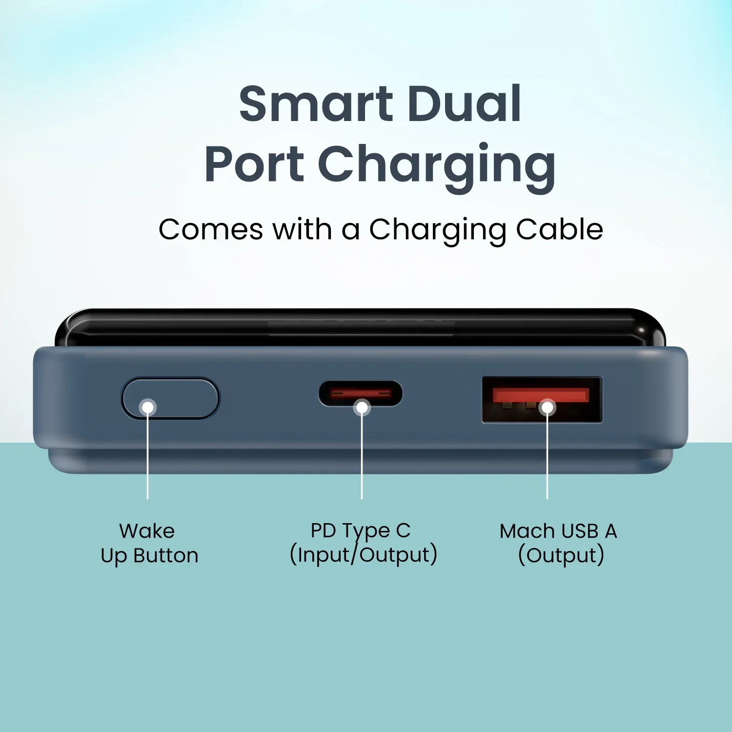 Portronics Luxcell B 10K 10000 mAh 22.5W Fast Charging Power Bank (Blue) overview 6