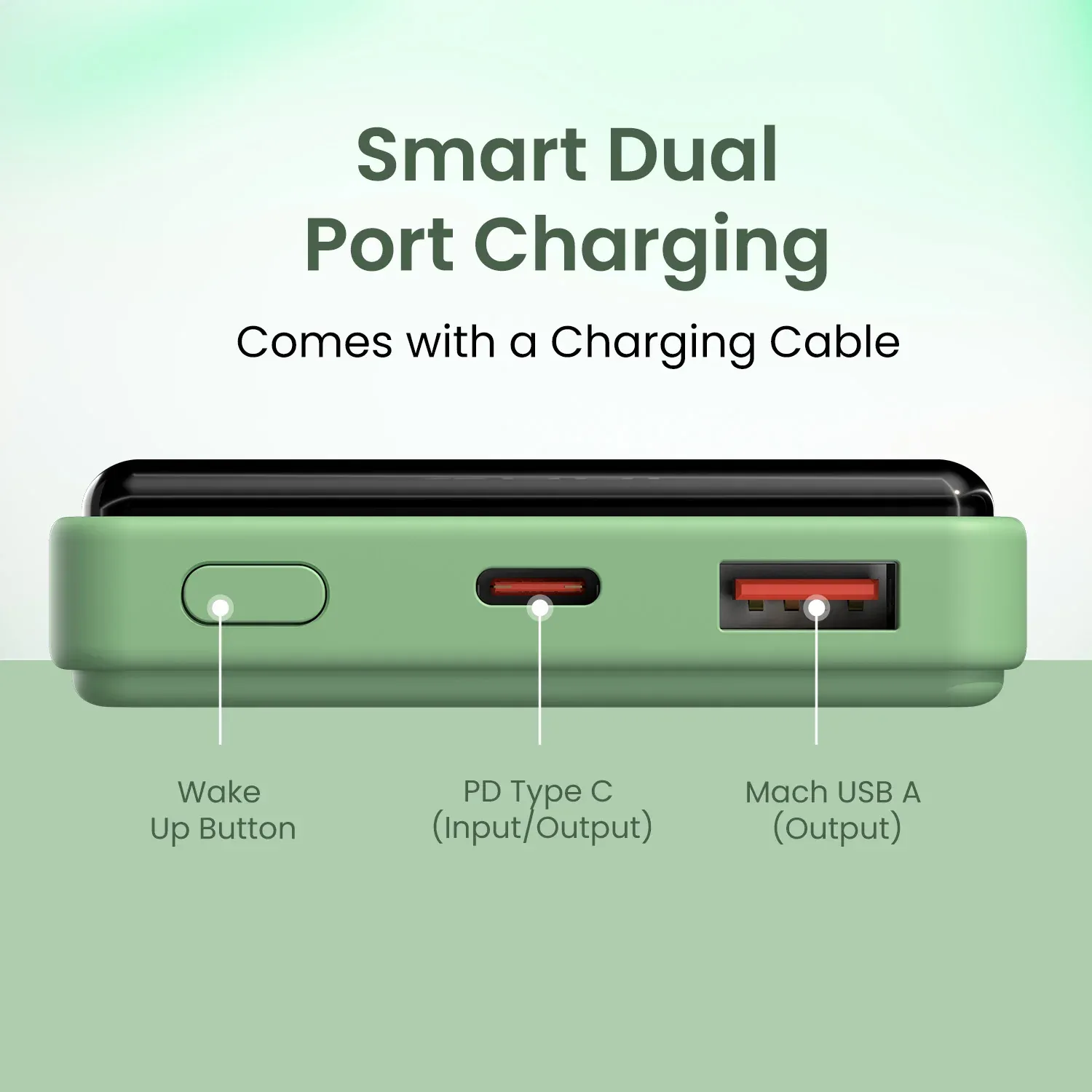 Portronics Luxcell B 10K 10000 mAh 22.5W Fast Charging Power Bank (Green) overview 6