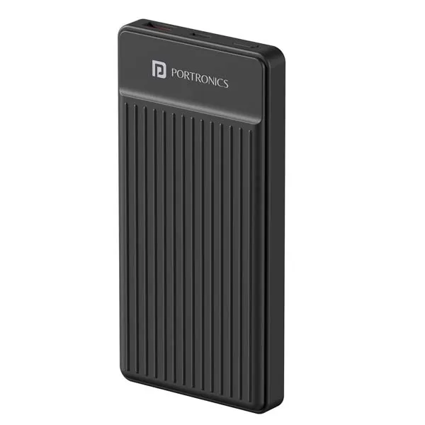 Portronics Luxcell B12 10,000mAh Ultra Slim Power Bank (Black)