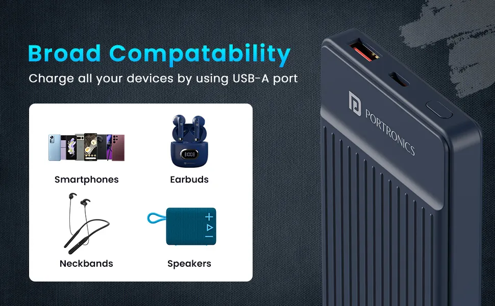Portronics Luxcell B12 10,000mAh Ultra Slim Power Bank (Dark Blue) overview 6