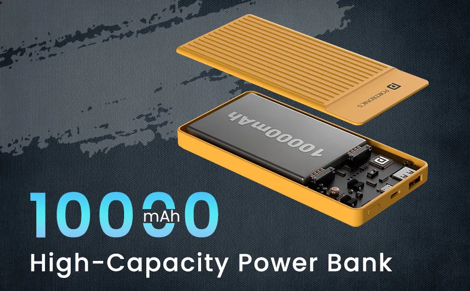 Portronics Luxcell B12 10,000mAh Ultra Slim Power Bank (Yellow) overview 2