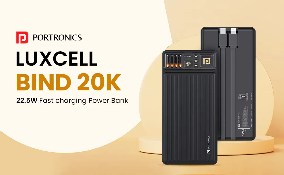 Portronics Luxcell Bind 20k 20000mAh Powerbank overview 1