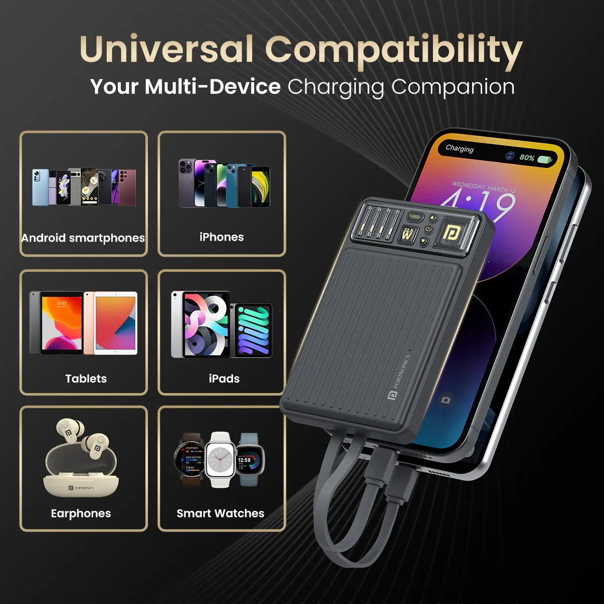 Portronics Luxcell Bind Mini 10k 10000mAh Nano Powerbank overview 4
