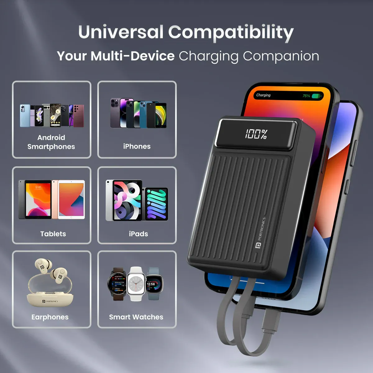 Portronics Luxcell Bind Mini 20k 20000mAh Powerbank overview 4