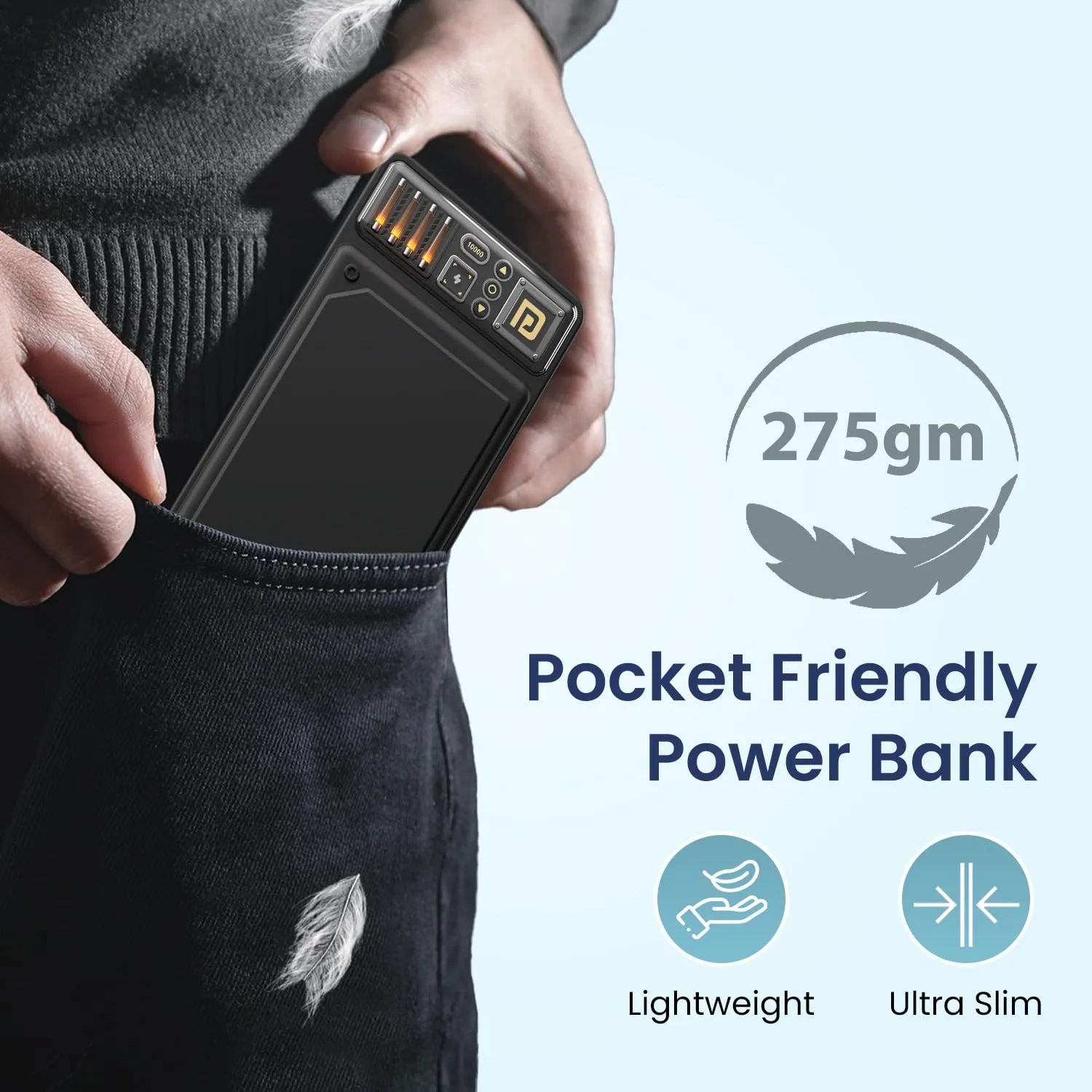 Portronics Luxcell C 10K 10000 mAh 22.5W Fast Charging Power Bank (Black) overview 4