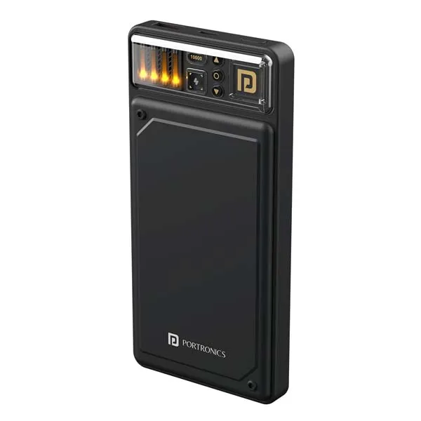 Portronics Luxcell C 10K 10000 mAh 22.5W Fast Charging Power Bank (Black)
