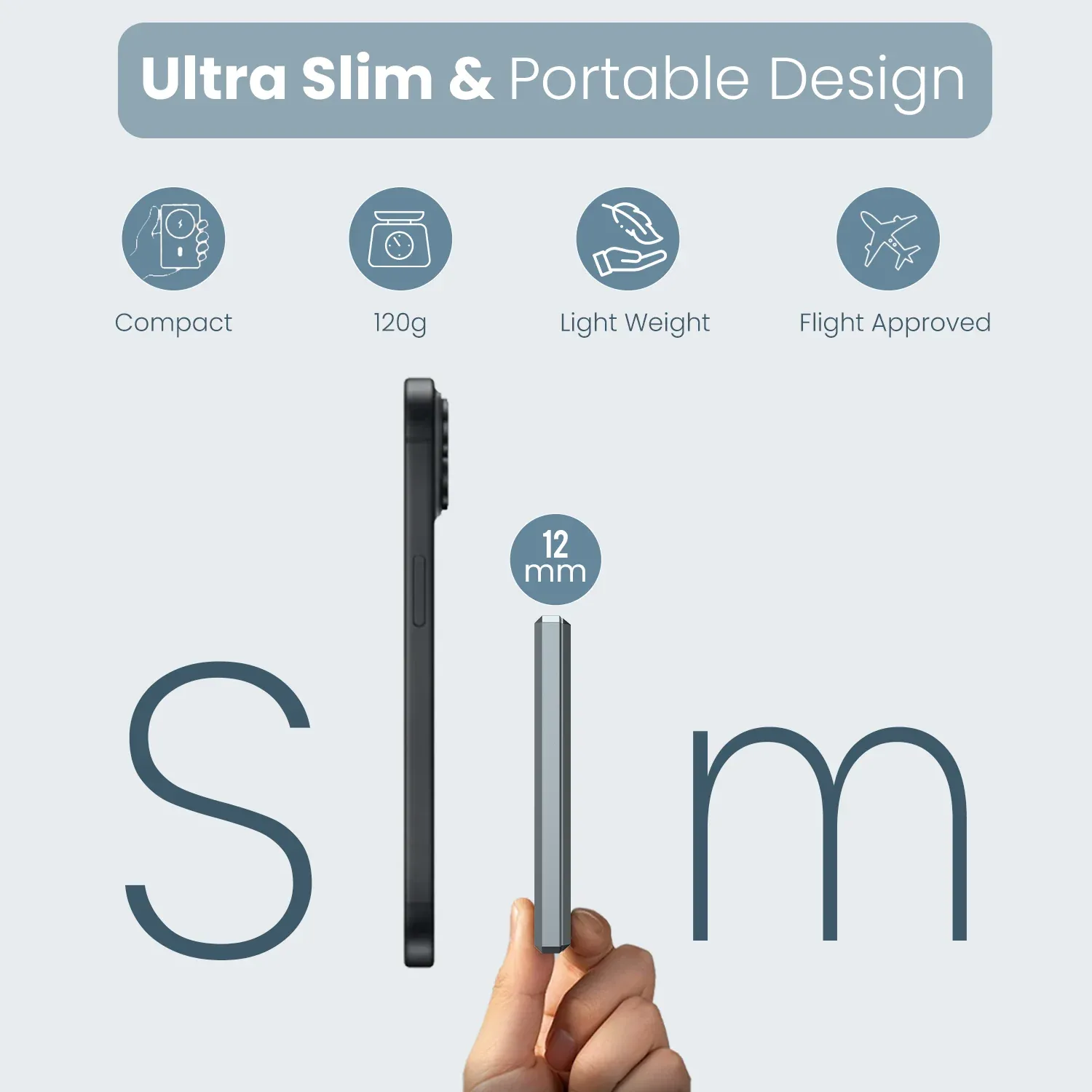 Portronics Luxcell Magclick 5k 5000mAh Slim Magnetic Fast Charging Wireless Powerbank overview 4