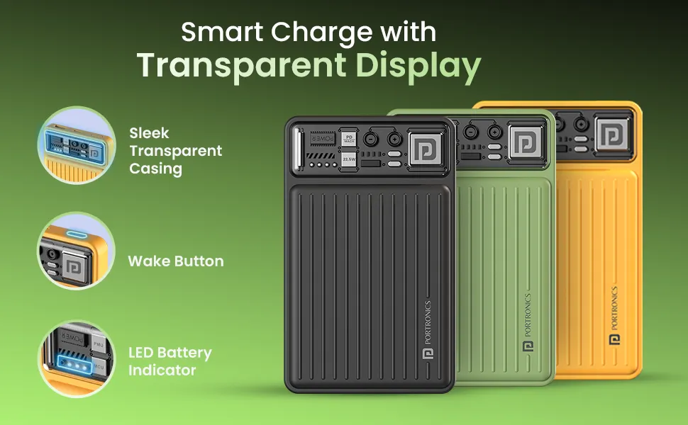 Portronics Luxcell Mini 10K Advanced 10000 mAh Nano Power Bank (Yellow) overview 4