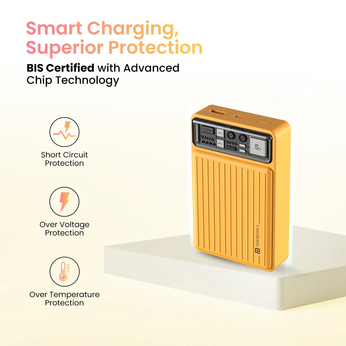 Portronics Luxcell Mini 20K Advanced 20000 mAh Smallest Power Bank (Yellow) overview 5