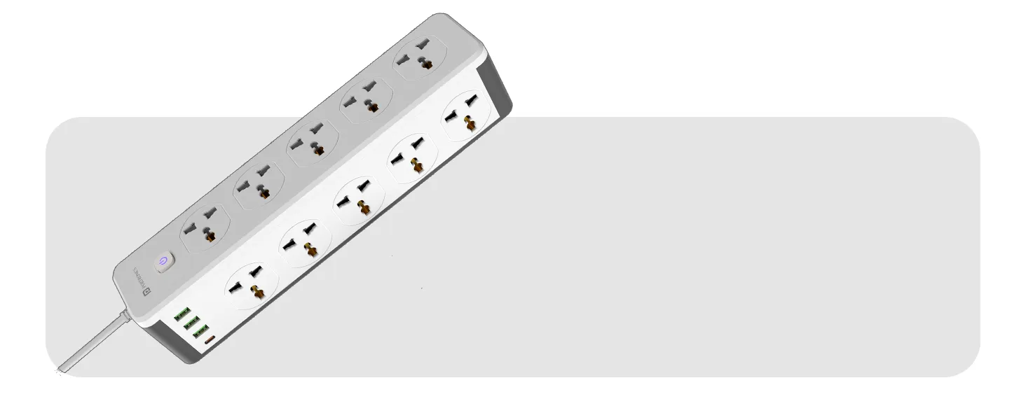 Portronics Power Plate 14 Extension Board with 10 Universal Sockets (White) overview 2