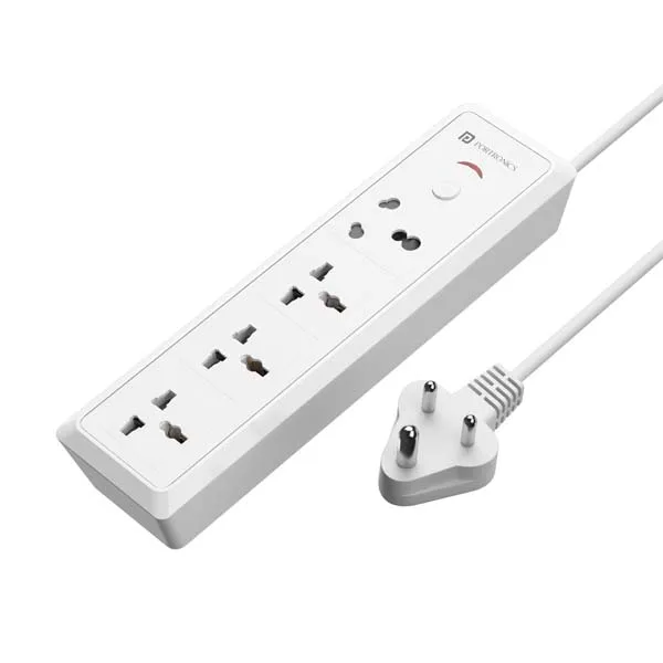 Portronics Power Plate 17 Extension Board with 4 Universal Sockets (White)