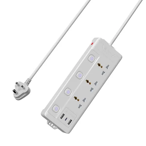 Portronics Power Plate 18 Extension Board with 3 Universal Power Sockets (White)
